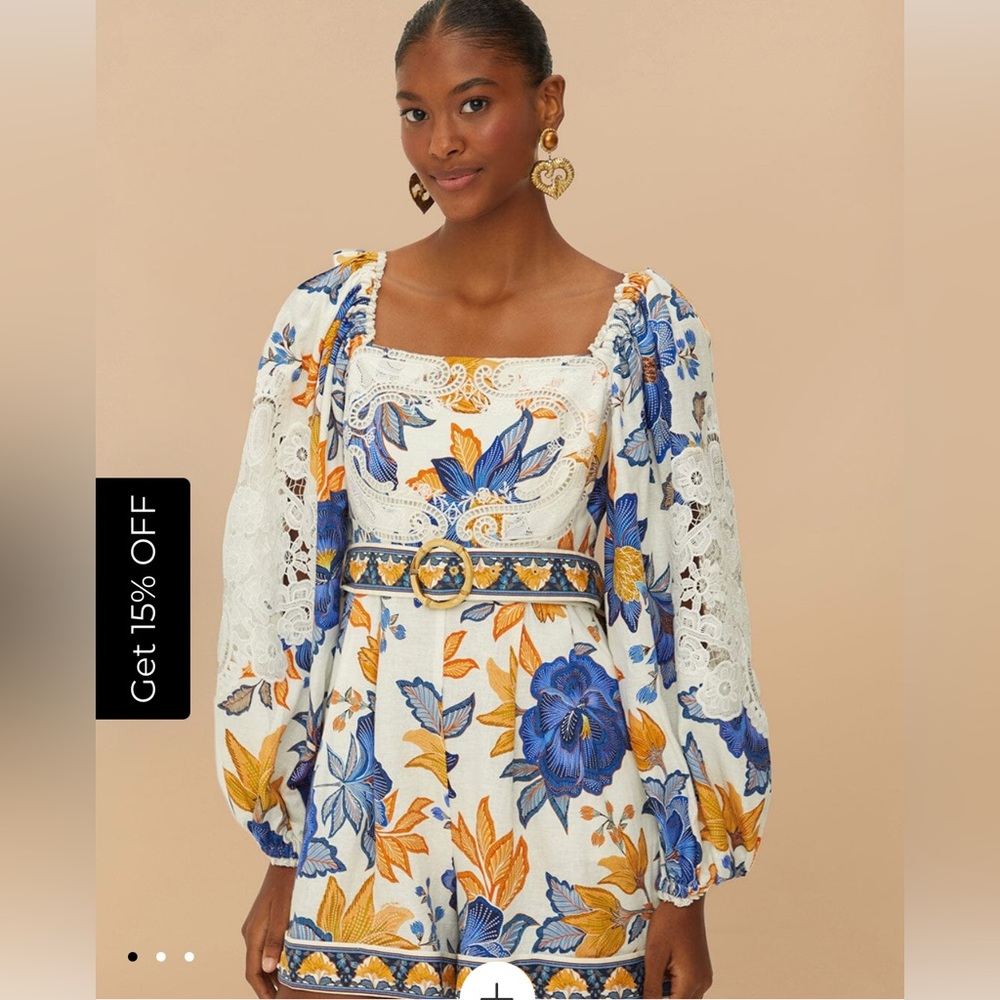Farm Rio Floral Belted Romper (50% + off!) Great deal.